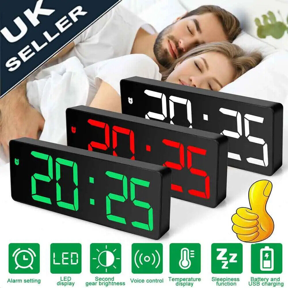 Alarm Clock Led Display Digital Mirror Alarm Clock Battery-Plug-In Alarm Clock