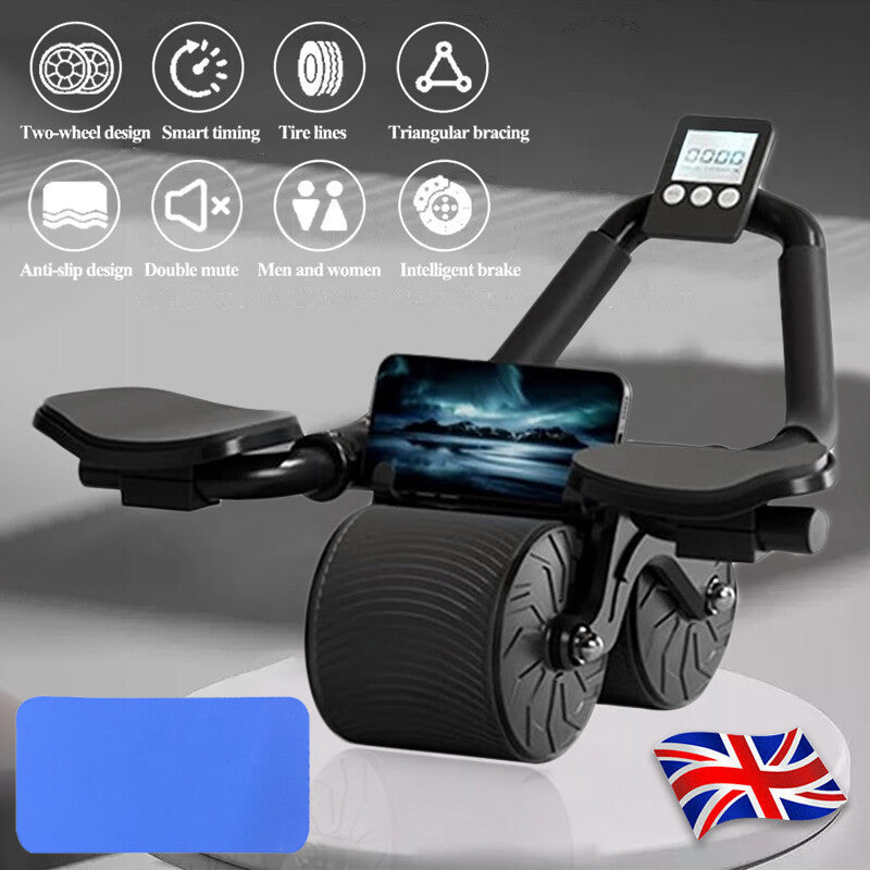 Abdominal Wheel Automatic Rebound Elbow Support Anti-Slip Fitness AB Roller