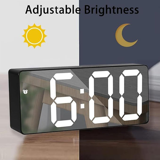 Alarm Clock Led Display Digital Mirror Alarm Clock Battery-Plug-In Alarm Clock