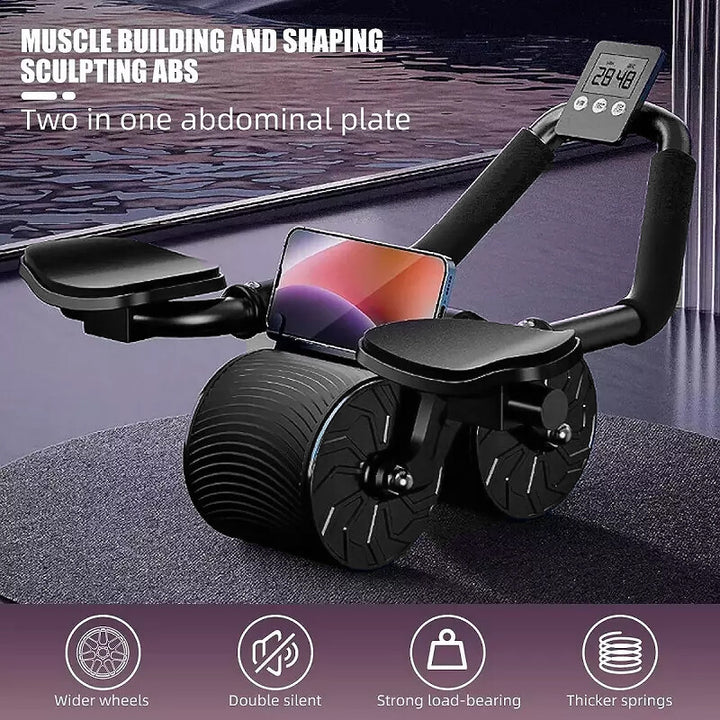 Abdominal Wheel Automatic Rebound Elbow Support Anti-Slip Fitness AB Roller